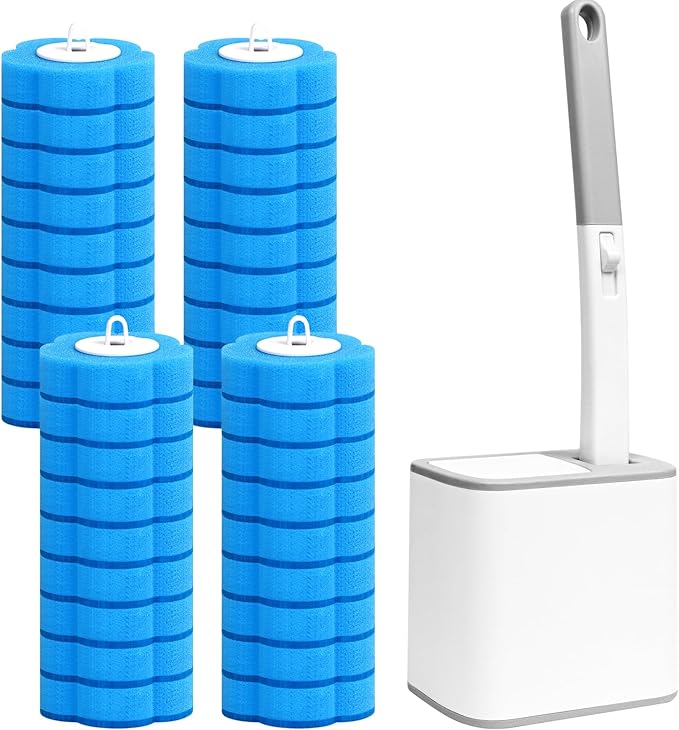 Disposable Toilet Brush with Holder, Disposable Toilet Cleaning System with 36 Refills, Toilet Wand Kit for Bathroom Toilet Cleaning (Disposable Toilet Brush)-Ruum Studio Home