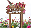 Personalized Colorful Bird Metal Sign with Stake,Custom Gardener Family Name Signs Outdoor Decor,Customized Birds on the Branch Gardening Gifts,Flowers Plaques Decorate for Patio Lawn Porch Backyard-Ruum Studio Home