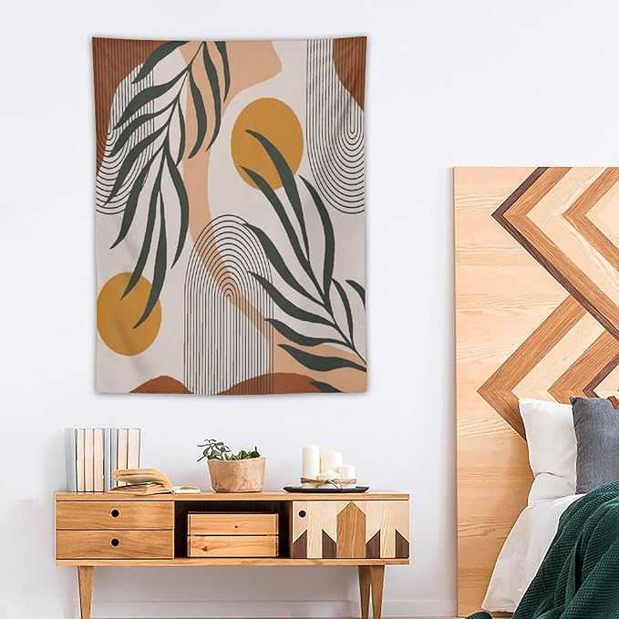 ICMOLYYENLO Boho Plant Aesthetic Tapestry, Abstract Medieval Arch Sun Home Aesthetic Wall Hanging For Bedroom Living Room Dormitory Tapestry 60x80 Inches-Ruum Studio Home