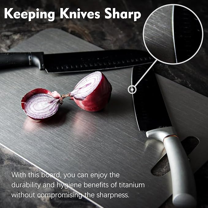 Titanium Cutting Board - 1 pack Titanium Cutting Boards for Kitchen,Double Sided Titanium Cutting Mat（11.81 * 17.91in）