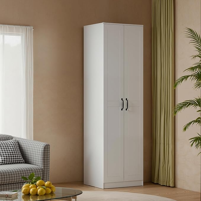 71" Tall Pantry Cabinet/Storage Cabinet, Wood Cupboard with 2 Door and 3 Adjustable Shelves for Kitchen, Dining Room, Living Room, Bathroom (Style 2)-Ruum Studio Home
