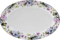 Lynns Paradise Millicent 14-Inch Oval Platter, Set of 2, Purple; Heavy Duty; Chip Resistant; Lead and Cadmium Free; Freezer to Oven Safe up to 500°F-Ruum Studio Home