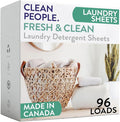 The Clean People Laundry Detergent Sheets - Laundry Soap - Ultra Concentrated, Recyclable Packaging, Stain Fighting - Fresh Scent, 96 Pack-Ruum Studio Home