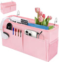 Bedside Caddy Organizer with Fixed Straps, Bunk Bed Caddy ideal for Home, Bunk Bed, Dorm, Hospital, Crib, Versatile Bedside Storage Solution (Pink)-Ruum Studio Home