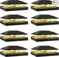 VOLISUN Solar Post Cap Light Outdoor,Solar Fence - Post Lights Waterproof for 4x4/5x5/6x6 Wooden/Vinyl Post,Black Deck Cap Light Solar Powered with Warm White for Garden/Patio/Porch 8pack-Ruum Studio Home