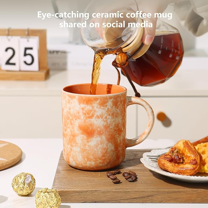 17 OZ Coffee Mugs Set of 4, Ceramic Modern Coffee Mugs Set with handle for Tea/Latte/Milk/Cocoa.-Ruum Studio Home