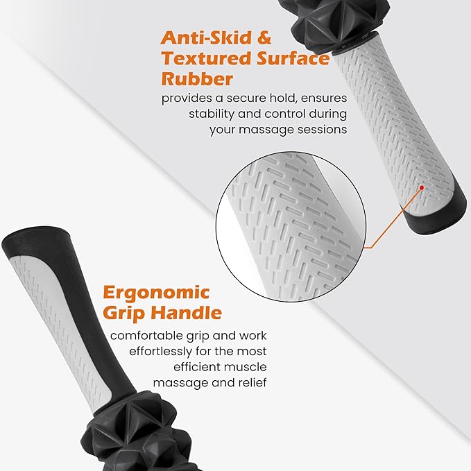 KITWILD Muscle Roller Stick, Massage Roller Stick for Athletes, Body Massage Stick for Muscles Deep Tissue, Muscle Relaxation Roller for Physical Therapy, Myofascial Release, and Yoga Therapy, Black-Ruum Studio Home