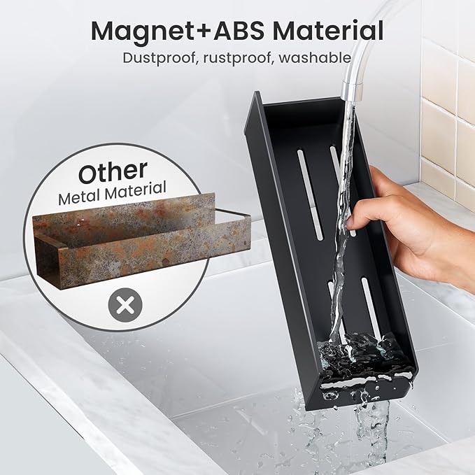 Magnetic Spice Rack for Refrigerator, Kitchen Organizer and Storage Shelf, Black (6 Pack)…-Ruum Studio Home