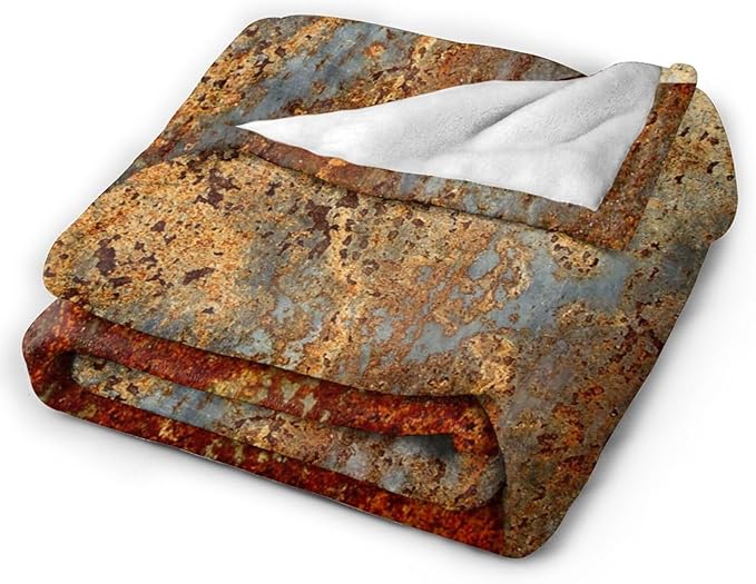 HGOD DESIGNS Brown Rust Colorful Metal Rusty Steel Iron Structure Blanket Throw Blanket Soft Comfortable for Sofa Chair Bed Office 50" x60-Ruum Studio Home