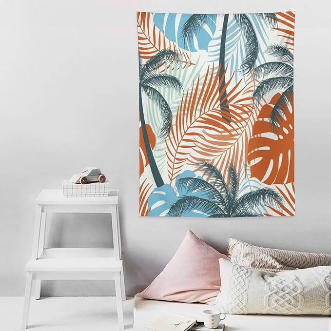 ICMOLYYENLO Palm Leaf Tapestry Wall Hanging, Tropical Leaves Plant Jungle Green Hawaiian Art Home Decor for Guest Bedroom Living Room Dormitory 50x60 Inch-Ruum Studio Home