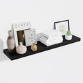 Fun Memories 10 Inch Deep Shelves, Floating Shelves for Wall 48 Inches Long, Wood Floating Shelves for Wall, Large Storage Shelves Wall Mount for Living Room Bedroom, Black, Set of 1-Ruum Studio Home