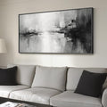 Framed Extra Large Black and White Abstract Canvas Wall Art, Modern Minimalist Horizontal Prints Painting Artwork for Walls, Black Grey Pictures Wall Decor for Living Room Hallway Bedroom Office 30x60 In-Ruum Studio Home