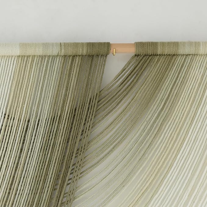 Macrame Wall Hanging Boho Wall Decor Tapestry Dip Dyed Ombre Moss Green Handmade Wall Art Woven Cotton Rope Backdrop with for Bedroom Living Room, 57" W x 39" L-Ruum Studio Home