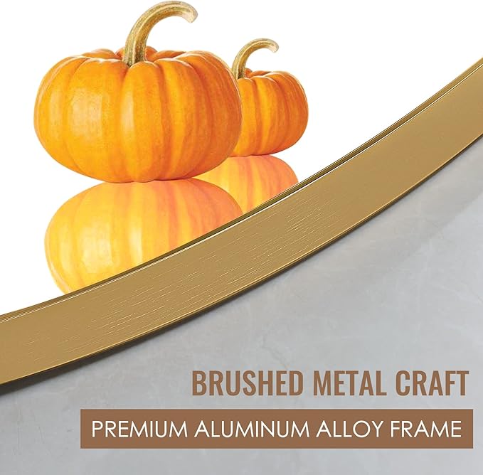 BEAUTYPEAK Circle Mirror Gold 36 Inch Wall Mounted Round Mirror with Brushed Metal Frame for Bathroom, Vanity, Living Room, Bedroom, Entryway Wall Decor (Gold, 36 Inches)-Ruum Studio Home