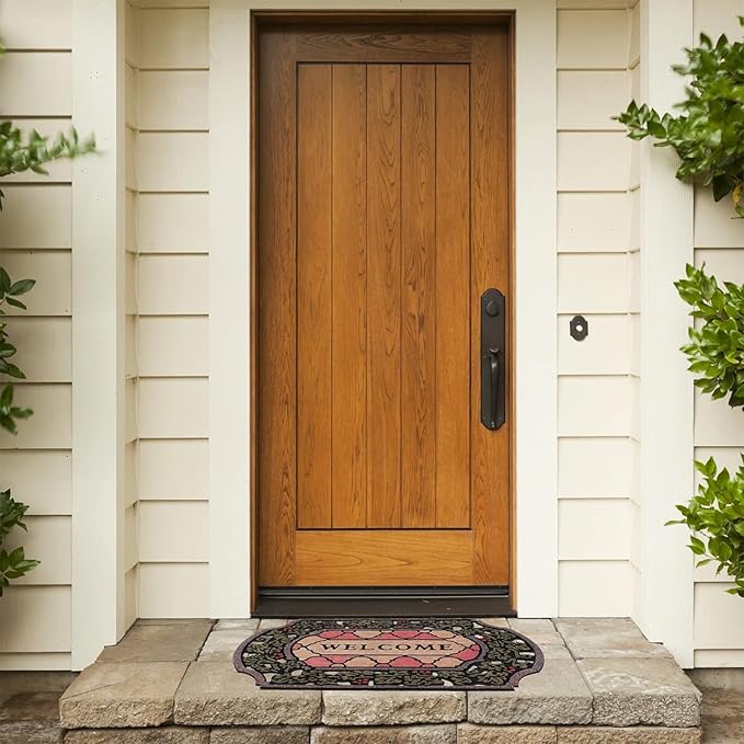 CHICHIC Entrance Door Mat Large 24 x 36 Inch Entry Way Doormat Front Door Rugs Outdoors Heavy Duty Welcome Mat Non Slip Rubber Back Low Profile for Garage, Patio, High Traffic Area, Small Flower-Ruum Studio Home