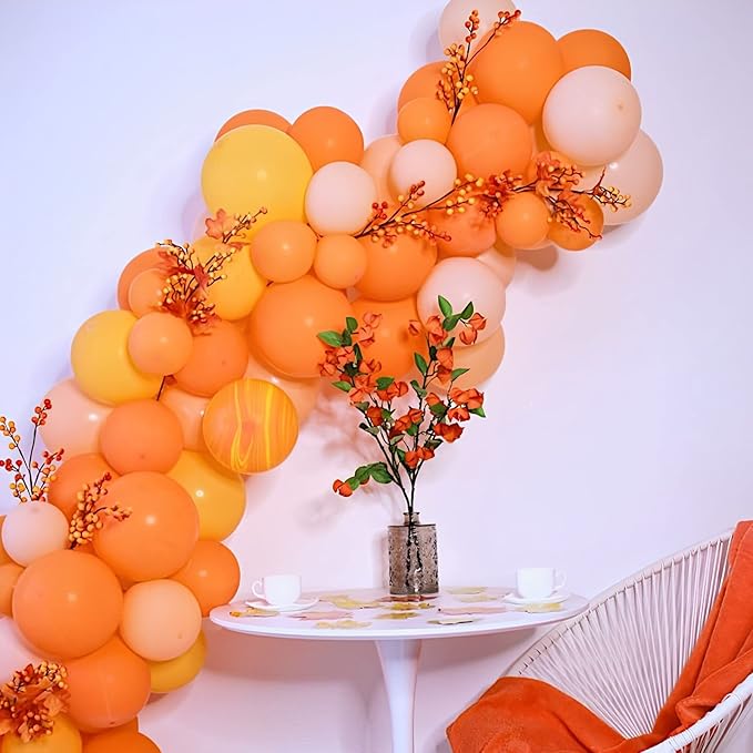 130pcs Orange Balloons Different Sizes 18" 12" 10" 5" Orange Matte Latex Balloons for Boys Girls Birthday Baby Shower Gender Reveal Wedding Gender Reveal Autumn Party Decorations-Ruum Studio Home