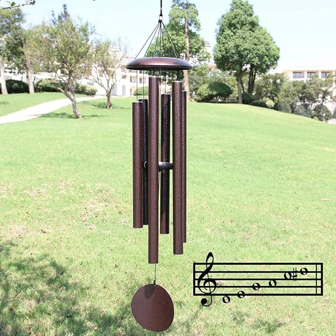 ASTARIN Outdoor Wind Chimes, 45 in Memorial Chimes with 6 Heavy Tubes, Large Deep Tone for Garden Hanging Decor, Sympathy Gifts. Bronze-Ruum Studio Home