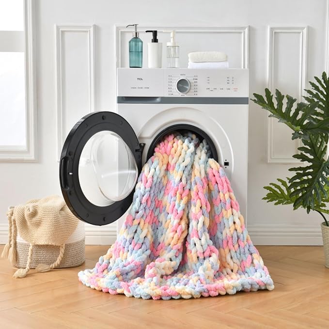 Ultra Soft Chunky Knit Blanket Throw -40x50 Hand Knitted Warm Chenille Throw Blanket, Home Decor Soft Thick Yarn Cable Knit Blanket Breathable Fleece Banket Christmas for Couch Bed Sofa Best GIF-Ruum Studio Home