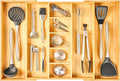 Umilife Extra Large Expandable Kitchen Drawer Organizer for Utensil and Junk, 19" Deep for Big Drawer, 17" to 28" Adjustable Bamboo Wood Drawer Divider, Cutlery Tray, Flatware Holder-Ruum Studio Home