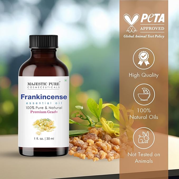Majestic Pure Frankincense Essential Oil with Glass Dropper - 1 Fl Oz - 100% Pure and Natural Frankincense Oil - Premium Grade Essential Oils for Diffuser, Aromatherapy, Soap and Candle Making-Ruum Studio Home