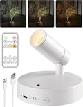 EZVALO Battery Powered LED Spotlight Indoor, Wireless Picture Lights with Remote,5500mAh Rechargeable Mini Display Light, Uplighting Indoor for Artwork Tree Painting Portrait (white-1Pack)-Ruum Studio Home