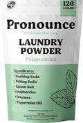 Pronounce Laundry Detergent Powder Alternative | Non-Toxic, Eco-Friendly, Natural for Sensitive Skin, Eczema, and Babies. Stain + Smell Fighting. HE Safe (Peppermint, 120 Loads)-Ruum Studio Home