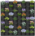 64 Pockets Hanging Planter Bags, Hanging Vertical Wall Mounted Plant Planting Grow Bags, Herb Garden Planter Outdoor Indoor Growing Bag, Gardening Vertical Greening Flower Container(1m×1m, Black)-Ruum Studio Home