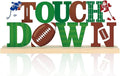 COCHIE Metal Football Touchdown Sign, Green Super Football Bowl Game Tailgate Party Decorations for Home, Office, Shelf, Mantel, Indoor, Touch Down Table Toppers Decor (Superbowl)-Ruum Studio Home