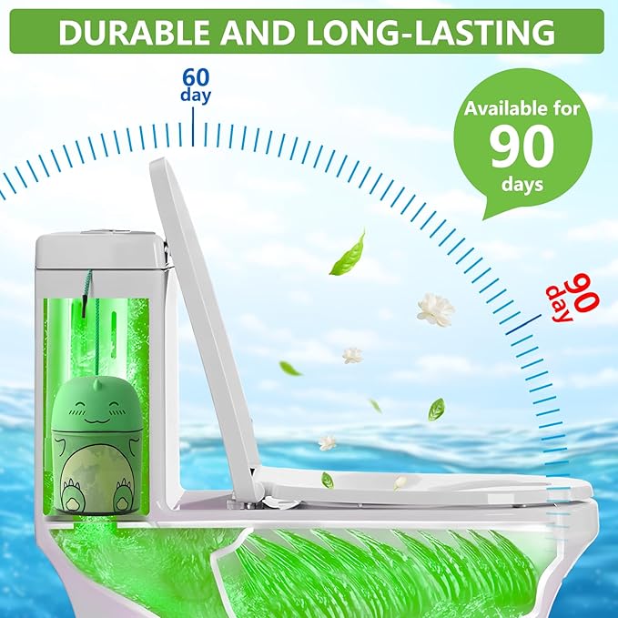 Toilet Bowl Cleaners Bottle Bathroom Toliet Bowl Cleaner with Fresh Jasmine Scent Cute Dinosaur Shaped Toilet Tank Cleaner (Green)-Ruum Studio Home