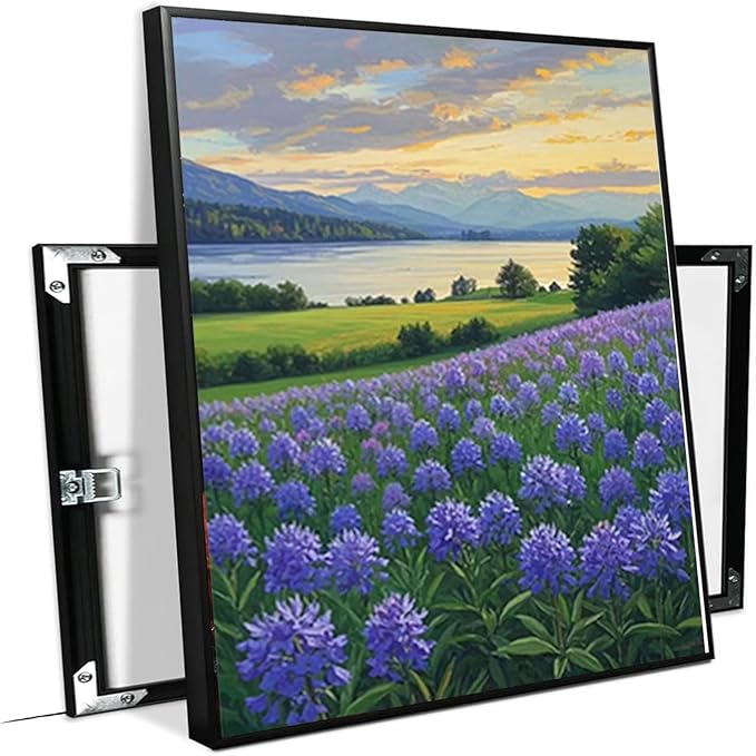 The lavender scenery all over the lake at sunset is suitable for posting in the living room bedroom office landscape poster wall painting-Ruum Studio Home