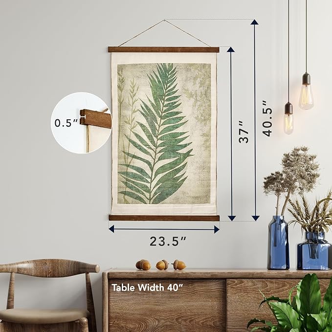 American Art Decor Leaf Wall Scroll Tapestry with Rope-Ruum Studio Home