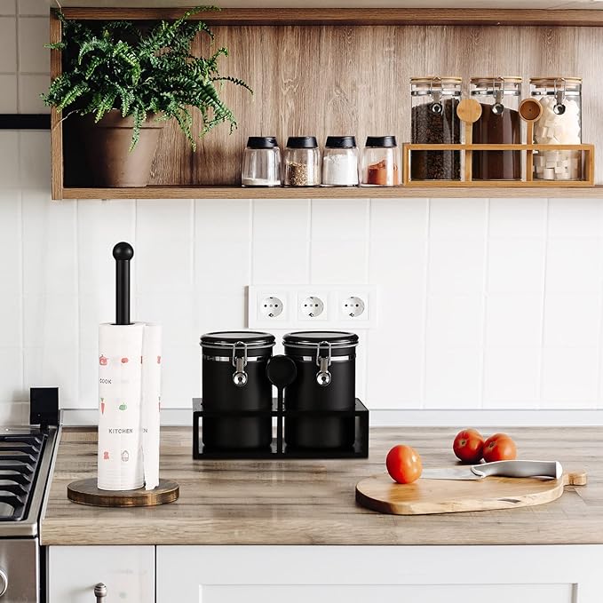 Yangbaga Ground Coffee Storage Container with Shelf, 2×63OZ 304 Stainless Steel Coffee and Sugar Container,Airtight Coffee Canisters with Scoop, Food Storage Jars for Kitchen,Nuts,Tea,Sugar-Ruum Studio Home