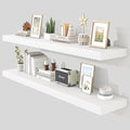 Heimlove 55 Inch Floating Shelves for Wall,10 Deep 10 Deep Large White Wall Shelf with Heavy Duty Brackets,Mounted Storage & Display Shelves for Bedroom,Living Room,Kitchen,Office,Set of 2-Ruum Studio Home