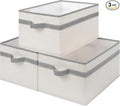 StorageWorks Storage Baskets for Shelves, Foldable Fabric Closet Storage Bins with Handles, Fabric Storage Bins Clothes Organizer, Beige and Gray, 3-Pack, Large-Ruum Studio Home