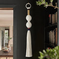 Macrame Wall Hanging Boho Decor Yarn Wall Art Small Sphericity Cotton Textile Tassel Hanging Fiber Art for Living Room Bedroom 27'' L x 2.3'' W-Ruum Studio Home
