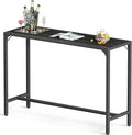ODK 47 Inch Outdoor Bar Table, Patio Counter Bar Height Table with Weather Resistant Waterproof Top for Garden, Hot Tub, Yard, Balcony, Poolside, Indoor (Black)-Ruum Studio Home