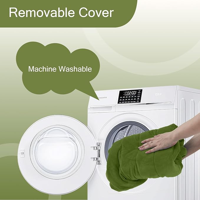 MeMoreCool Round Stuffed Pouf Ottoman Foot Rest, Floor Pouf Foot Stool with Soft Foam Chunk Filling, Small Round Ottoman Footstool Circle Footrest for Living Room, Green-Ruum Studio Home