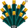 200 Count Orange Wide Angle LED Christmas Lights, 66 ft Green Wire UL Certified Commercial Grade 5mm Holiday String Light Set (Orange)-Ruum Studio Home