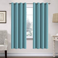 H.VERSAILTEX Insulated Thermal Blackout 52 x 72 Inch Long Curtain Panels Pair - Nickel Grommet Window Drapes for Bedroom/Living Room (Solid Aqua,Set of 2)-Ruum Studio Home