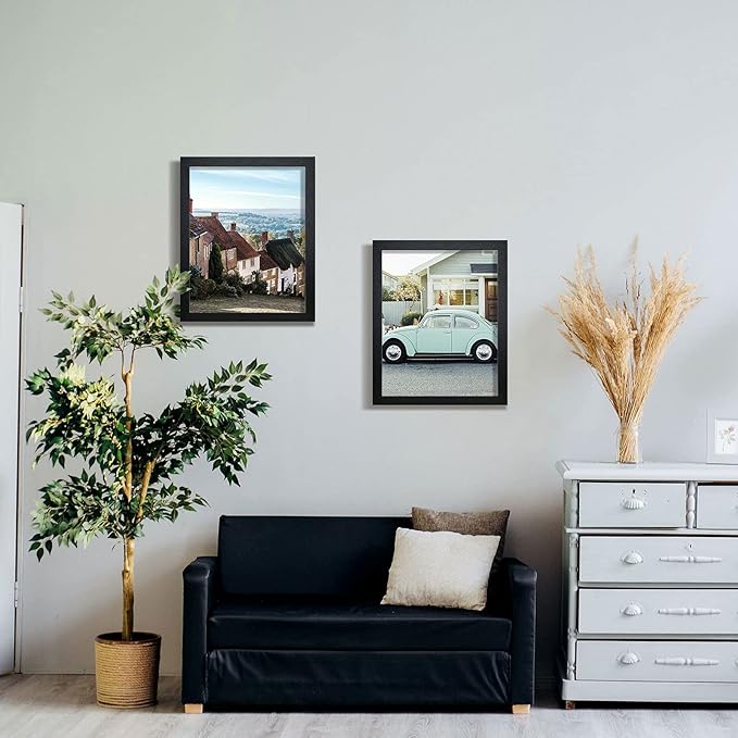 VCK 16x20 Poster Frames 3 Pack Black MDF Wood and Polished Plexiglass Frame,Display Pictures in Horizontal and Vertical-Ruum Studio Home