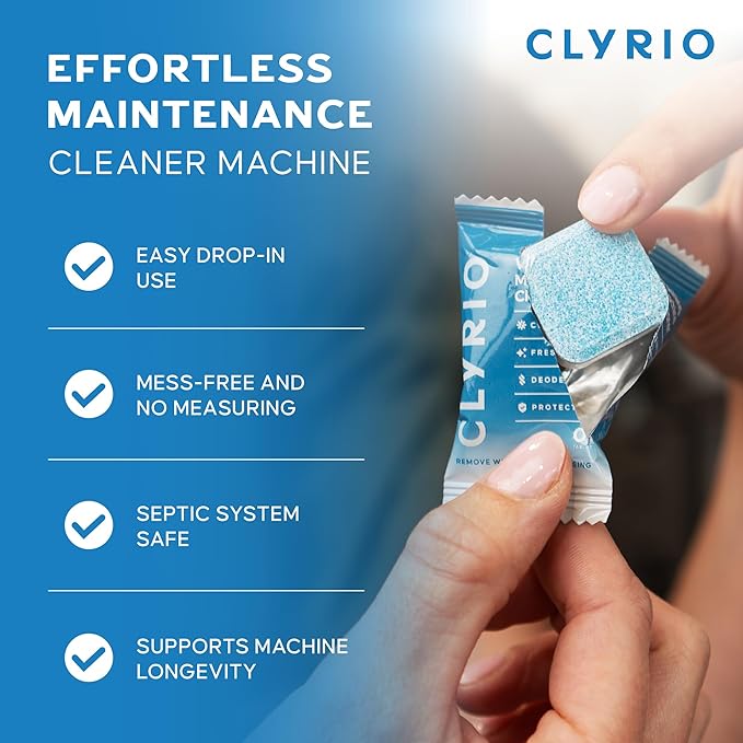 Clyrio Washing Machine Cleaner, 1-Year Supply of Washing Machine Cleaning Tablets, Great for Freshening Top and Front Loaders, 24 Concentrated Tablets-Ruum Studio Home