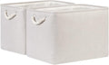 Bidtakay Large Fabric Storage Bins Beige Linen Closet Organizers Set of 2 Baskets for Shelves Clothes Bedroom 16x11.8x11.8 Inch Foldable Organization Baskets for Towels Blankets Storage Dog Toys-Ruum Studio Home