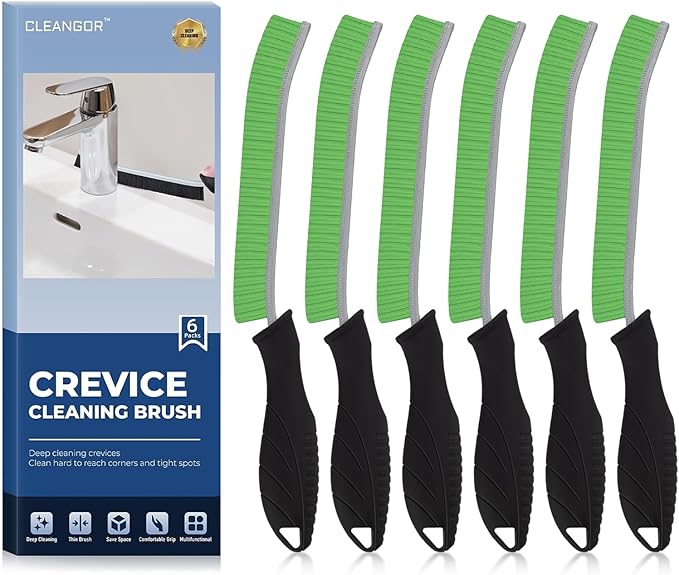 Crevice Cleaning Brushes, Cleaner Scrub Brush Tool for Hard to Reach Tight Space, Home Essentials, Cleaning Supplies for Shower, Bathroom, Kitchen, Toilet, Window-Ruum Studio Home