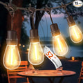 52 Ft LED Outdoor String Lights, Connectable Patio Hanging Light with 15Pcs Waterproof Vintage Edison Bulbs for Backyard Light, Bistro Lights Camping Outdoor Lighting-Ruum Studio Home