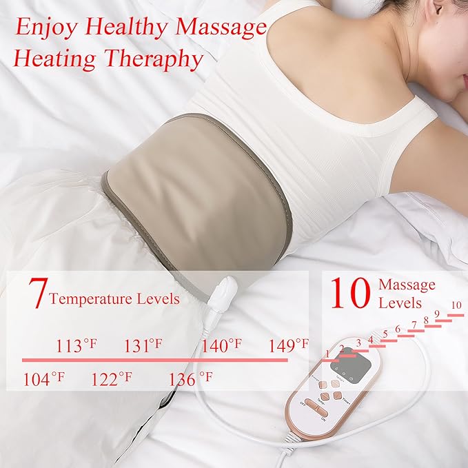 Slimming Electric Belt Hot Compress Electrified Heating Massage Pads for Lower Back Pain Far Infrared Heating Pads Lower Back Abdomen 7 Heat Settings up to 149°F-Ruum Studio Home
