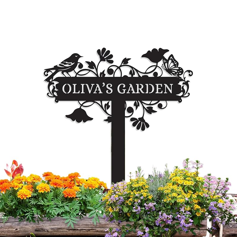 Metal Signs Customized | Personalized Garden Stake Metal Sign | Custom Metal Garden Sign | Personalized Garden Name Sign | Custom Sign Outdoor Metal | Gardening Decor Gifts for Gardeners-Ruum Studio Home