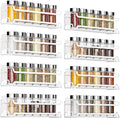 LUCYCAZ 8 Pack Wall Mounted Spice Rack with 16 Hooks, Spice Organizer Shelf for Stove Cabinet Pantry Door,Screw or Adhesive Spice Shelf Hanging Wall Spice Rack in Kitchen and RV (White, 8 PACK)-Ruum Studio Home