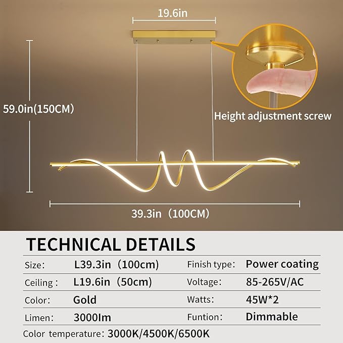 Modern Chandelier, Dimmable LED Pendant Light, Ring Chandelier for Living Room, Dining Room, Kitchen, Bedroom-Ruum Studio Home