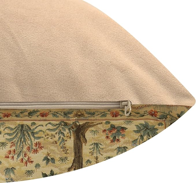 Charlotte Home Furnishings Throw Pillow Covers, Decorative Boho Pillow Covers for Couch, Light Tree of Life Square Cushion Cases 18x18 in, European Cotton Jacquard Woven for Cozy Bedroom Decor-Ruum Studio Home