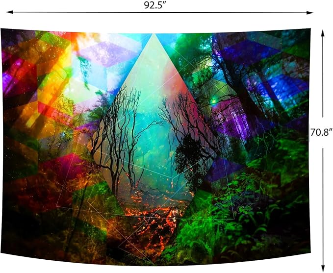 Delur Forest Tapestry Tree of Life Tropical Rainforest Tapestry Wall Hanging Colorful Nature Landscape Mystical Psychedelic Spiritual Headboard for Bedroom Living Room Home Decor (70.8" x 92.5")-Ruum Studio Home